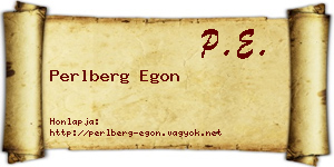 Perlberg Egon névjegykártya